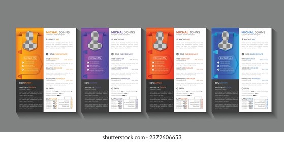 
Plantilla CV De Reanudación Creativa Y Moderna. Impresionante para solicitudes de empleo