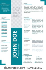 Plantilla de diseño de currículo moderno creativo
