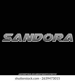 Creative modern retro display font vector with stripe style