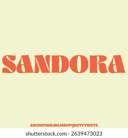 Creative modern retro display font vector with stripe style
