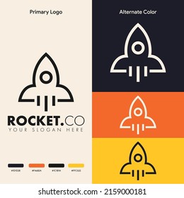 creative and modern rocket logo concept