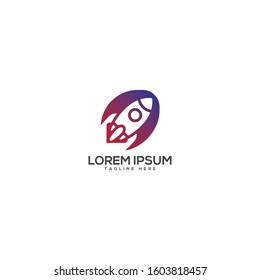 creative and modern rocket logo design template for business purpose