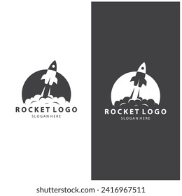 Creative and modern rocket logo starship launch template  vector design