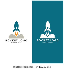 Creative and modern rocket logo starship launch template  vector design