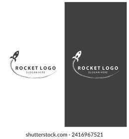 Creative and modern rocket logo starship launch template  vector design