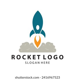 Creative and modern rocket logo starship launch template  vector design