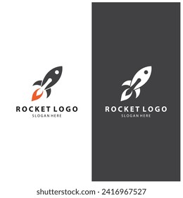 Creative and modern rocket logo starship launch template  vector design