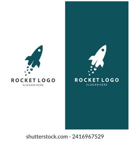 Creative and modern rocket logo starship launch template  vector design