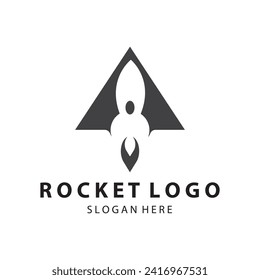 Creative and modern rocket logo starship launch template  vector design