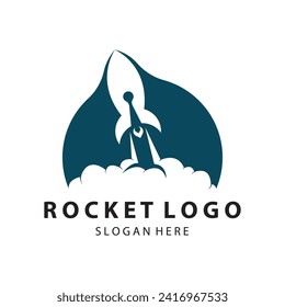 Creative and modern rocket logo starship launch template  vector design