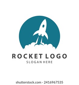 Creative and modern rocket logo starship launch template  vector design