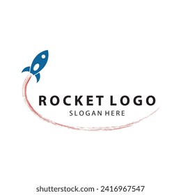 Creative and modern rocket logo starship launch template  vector design