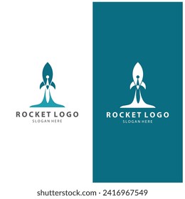 Creative and modern rocket logo starship launch template  vector design