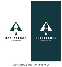 Creative and modern rocket logo starship launch template  vector design