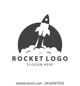 Creative and modern rocket logo starship launch template  vector design