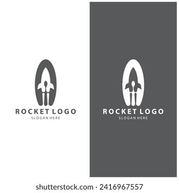 Creative and modern rocket logo starship launch template  vector design