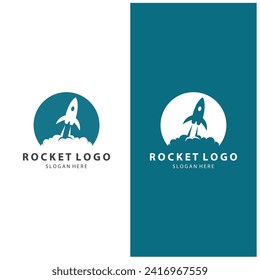 Creative and modern rocket logo starship launch template  vector design