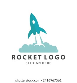 Creative and modern rocket logo starship launch template  vector design