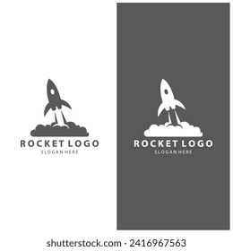 Creative and modern rocket logo starship launch template  vector design