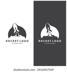 Creative and modern rocket logo starship launch template  vector design