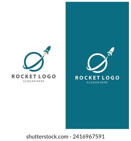 Creative and modern rocket logo starship launch template  vector design