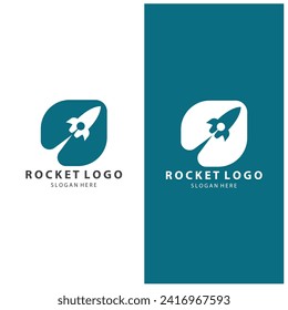 Creative and modern rocket logo starship launch template  vector design