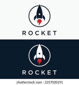 Creative and modern rocket logo,starship launch template.