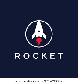 Creative and modern rocket logo,starship launch template.