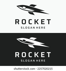 Creative and modern rocket logo,starship launch template.