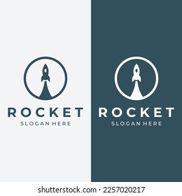 Creative and modern rocket logo,starship launch template.