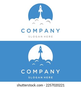 Creative and modern rocket logo,starship launch template.