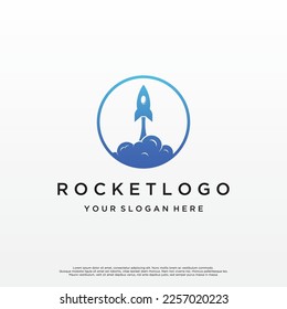 Creative and modern rocket logo,starship launch template.