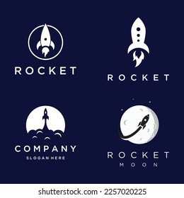 Creative and modern rocket logo,starship launch template.