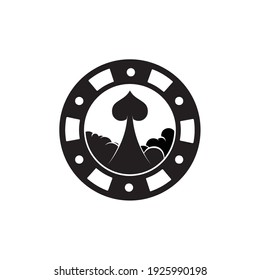 Creative modern rocket space casino logo icon vector template
