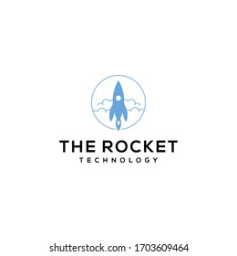 Creative modern rocket space logo icon vector template