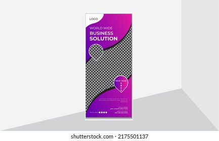 Creative modern roll up banner vector design template 