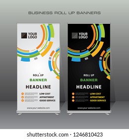 Creative Modern Roll Up Banner.Vector template design,for advertising