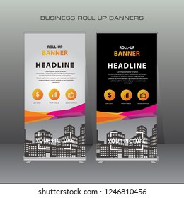 Creative Modern Roll Up Banner.Vector template design,for advertising