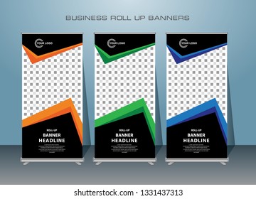 Creative Modern Roll Up Banner.Vector template design,for advertising