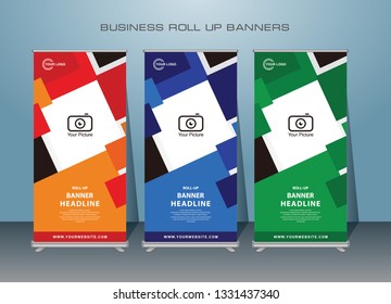 Creative Modern Roll Up Banner.Vector template design,for advertising
