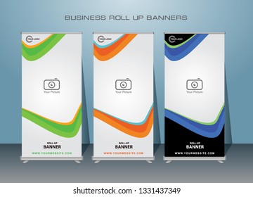 Creative Modern Roll Up Banner.Vector template design,for advertising