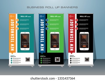 Creative Modern Roll Up Banner.Vector template design,for advertising