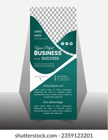 Creative and modern Rollup banner design unique shape with abstract