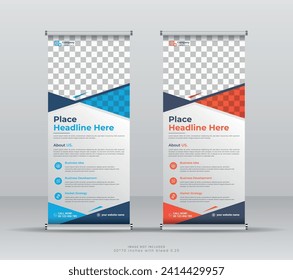 creative modern rollup banner design, corporate marketing agency x stand banner
