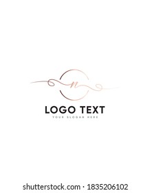 Creative modern romantic and flowing letter type N logo template, vector logo for business and company identity 
