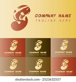 Creative Modern S Letter Fish Logo with colorful Icon Vector Design.

