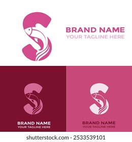 Creative Modern S Letter Fish Logo with colorful Icon Vector