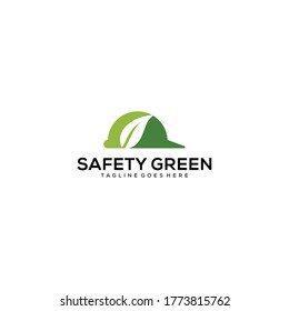 Creative modern safety hat with leaf logo design