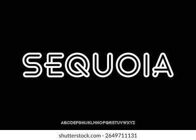 Creative modern sans serif line art style alphabet display font vector
