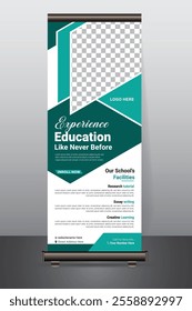  Creative And Modern school Enroll Roll Up Banner Template